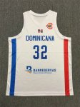 NBA Antony Towns 32 Team Dominicana Basketball Maillot blanc imprimé